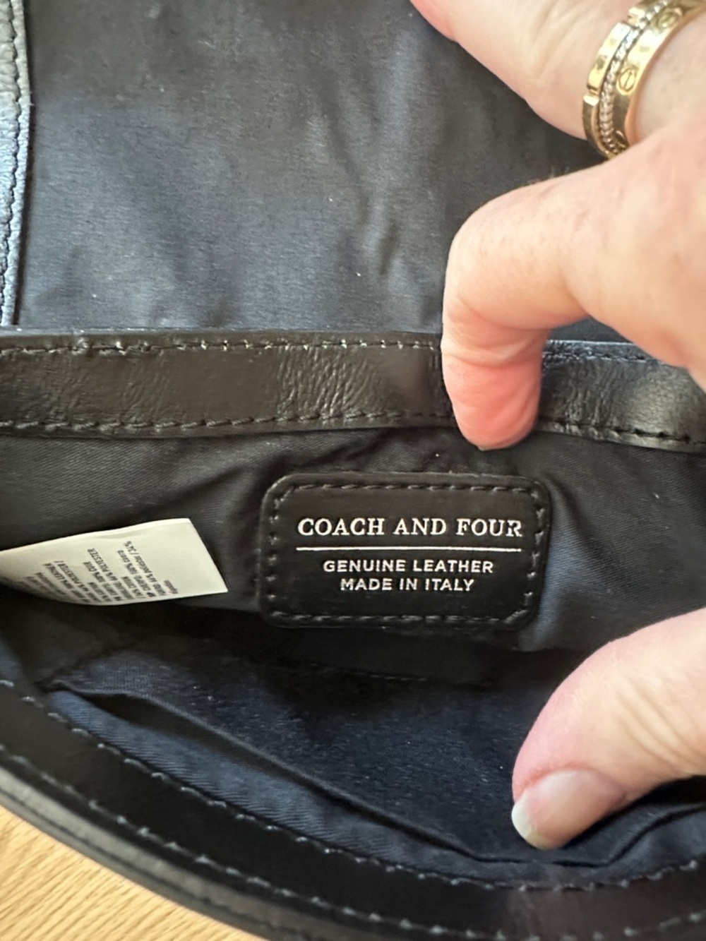 Coach and Four Black Leather Crossbody with Tassel - Picture 6 of 7